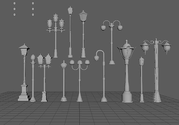 lamp post  Low-poly 3D model 4