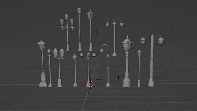lamp post  Low-poly 3D model 6