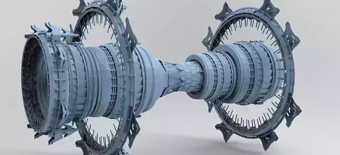 Sci Fi Alien pulsar Fusion array 1 3D model