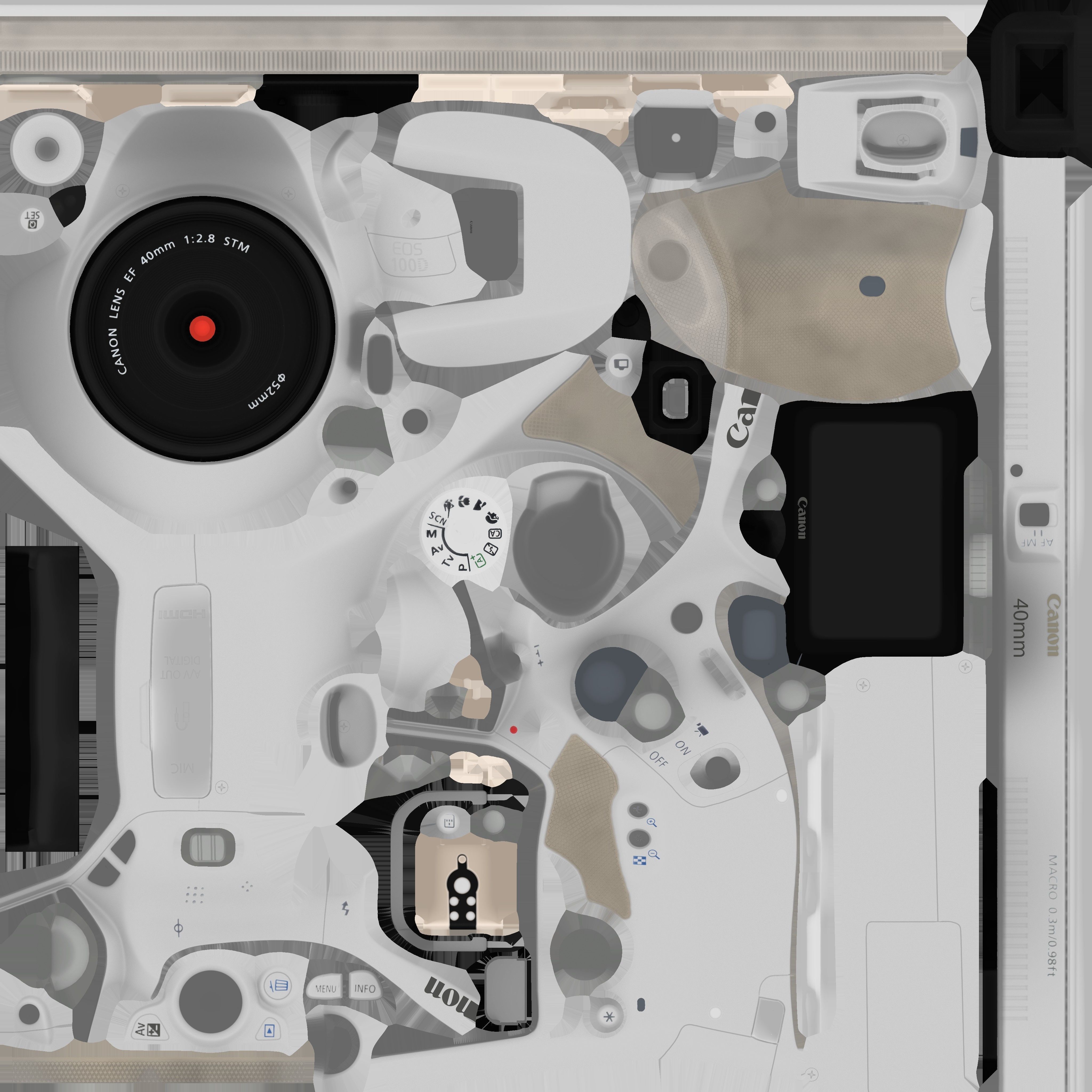 Game Ready Canon DSLR Camera Low-poly 3D model_15