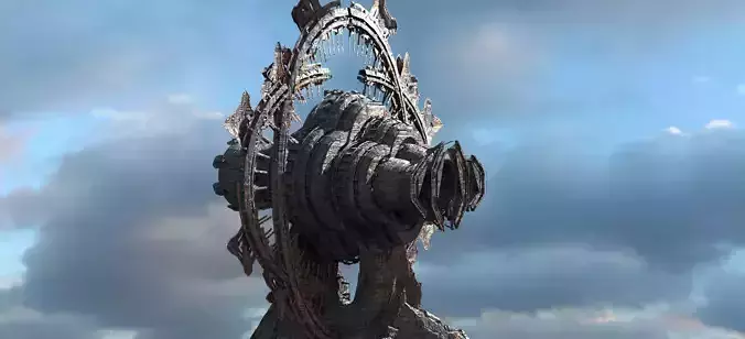 Sci Fi Alien Mountain array  3D model