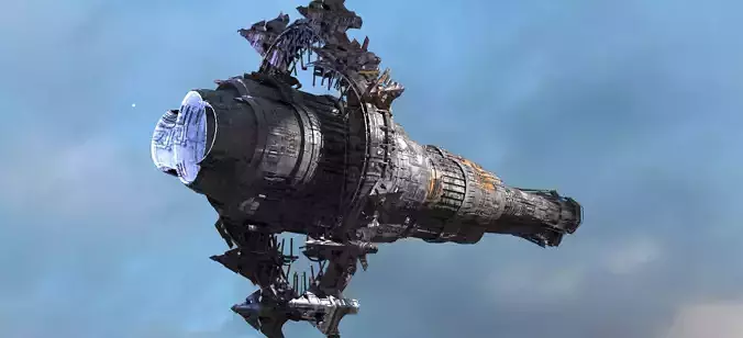 Sci Fi Alien Cigar ship array 