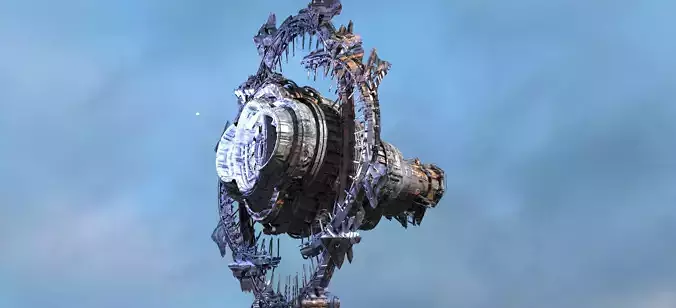 Sci Fi Alien Cigar ship array 2