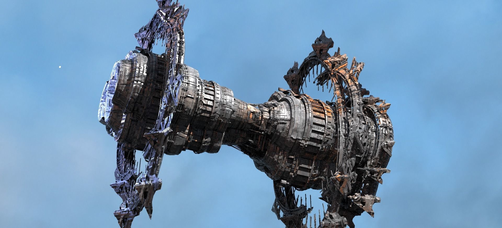 Alien Cigar ship array colony 1 3D model | CGTrader