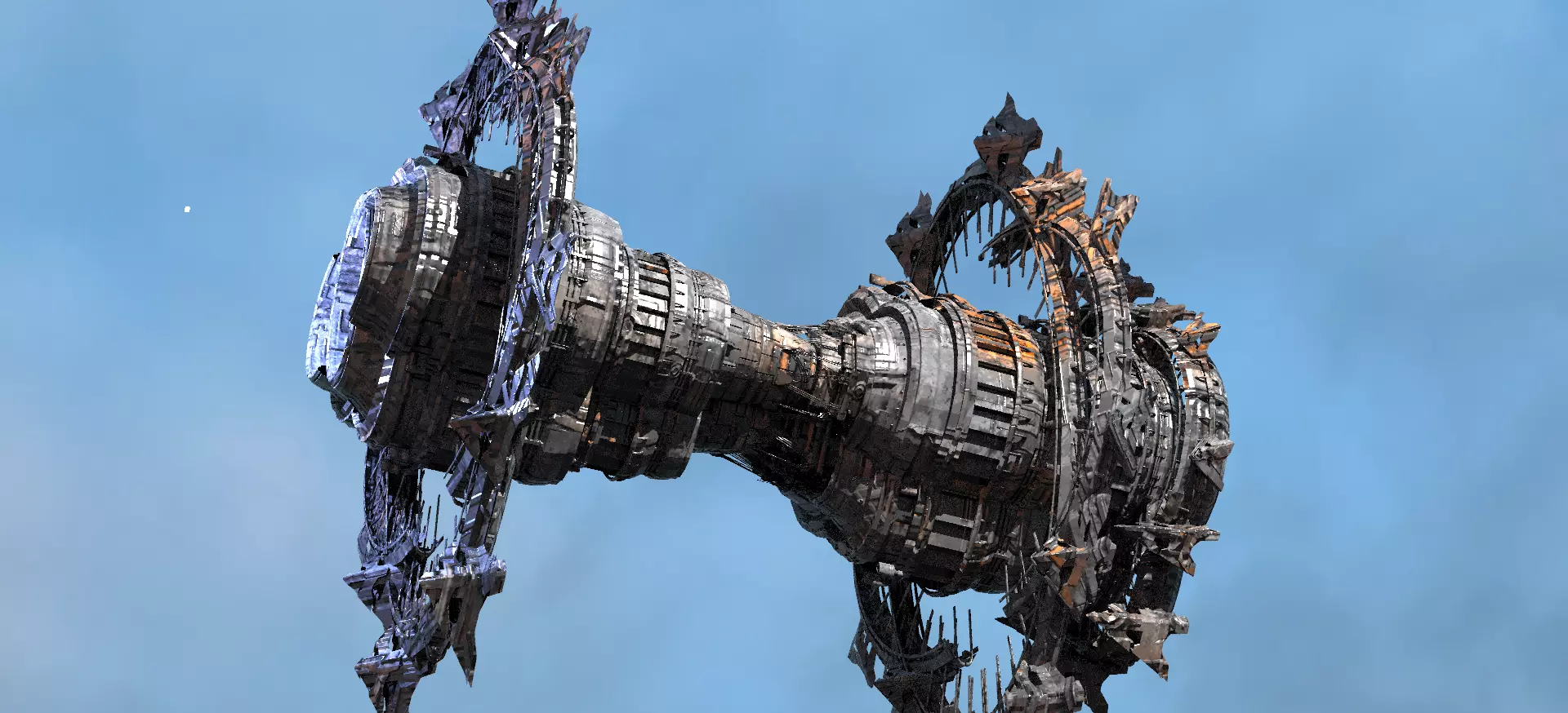 Alien Cigar ship array colony 1 3D model_0