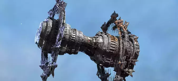 Alien Cigar ship array colony 1 3D model