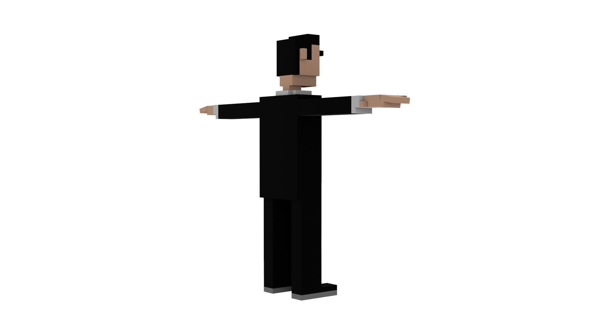 BUSINESSMAN VOXEL CHARACTER 3D model_4
