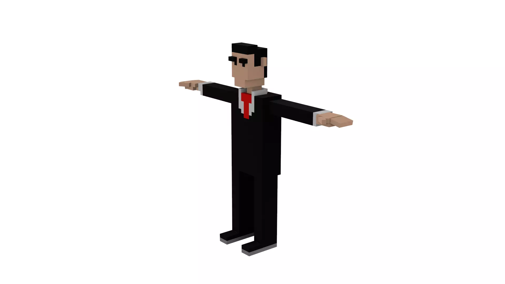BUSINESSMAN VOXEL CHARACTER 3D model_0