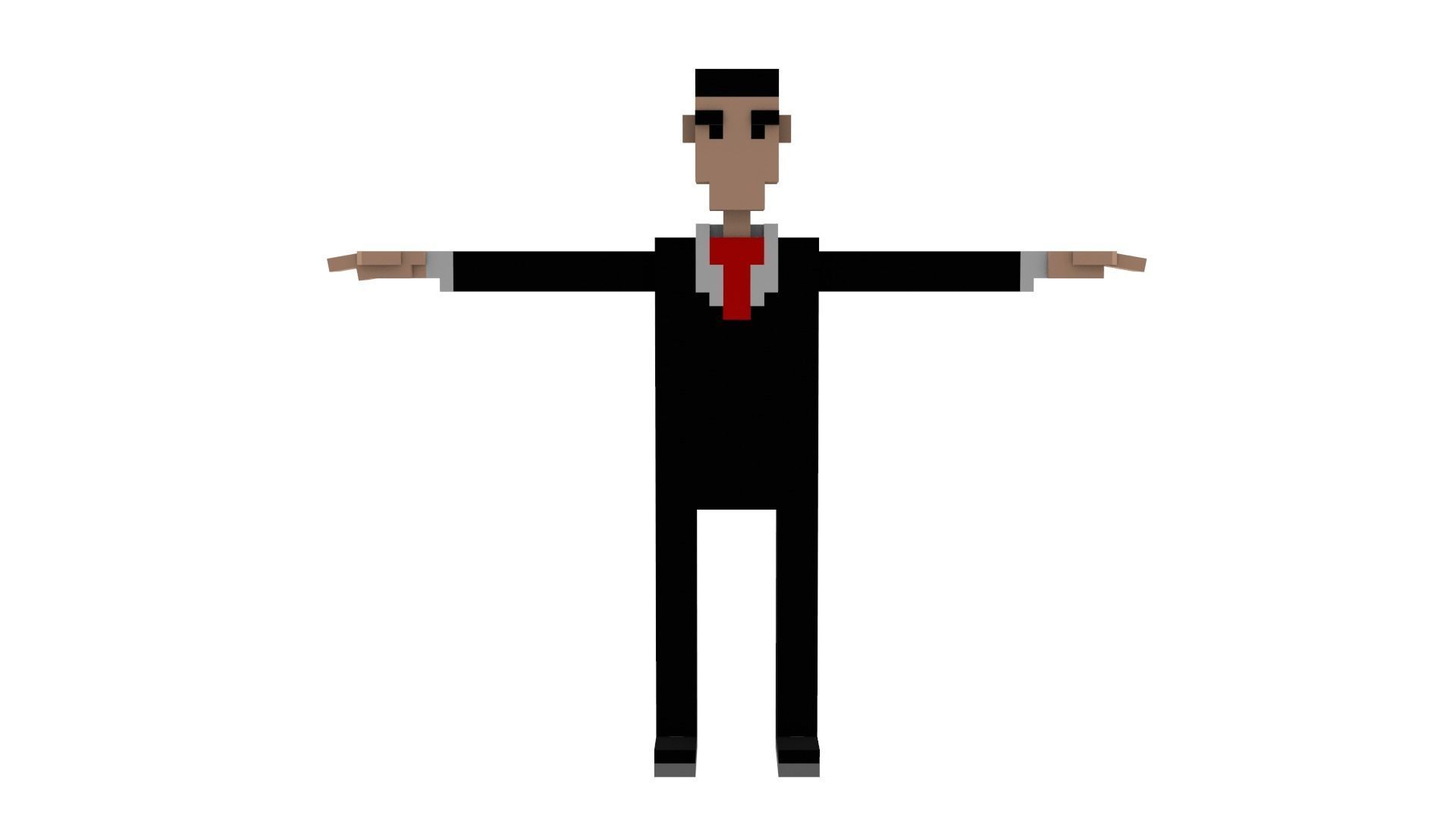 BUSINESSMAN VOXEL CHARACTER 3D model_1