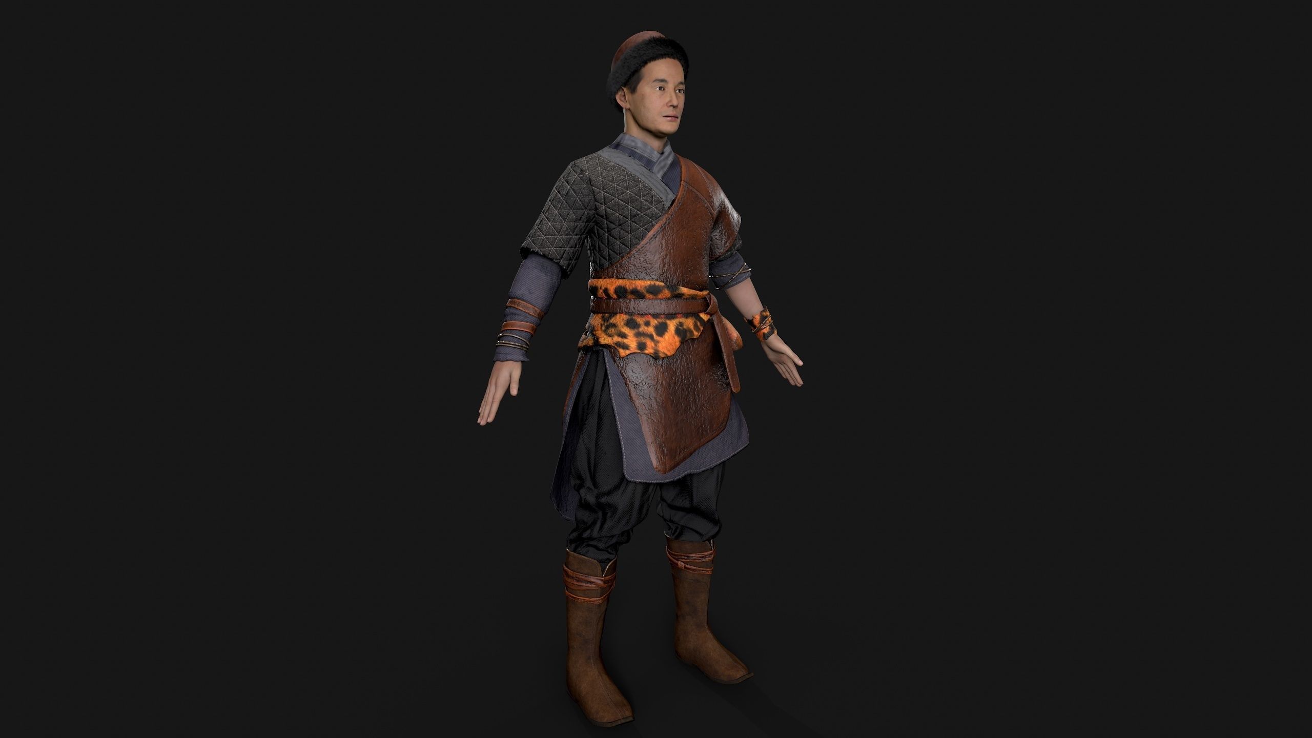 hunter Low-poly 3D model_10