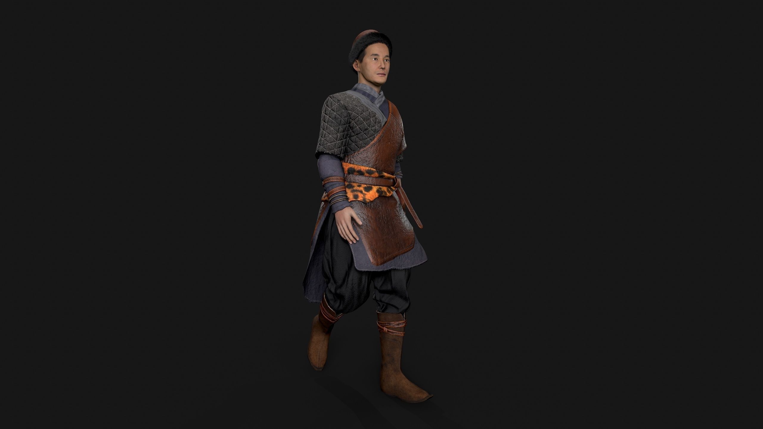 hunter Low-poly 3D model_6
