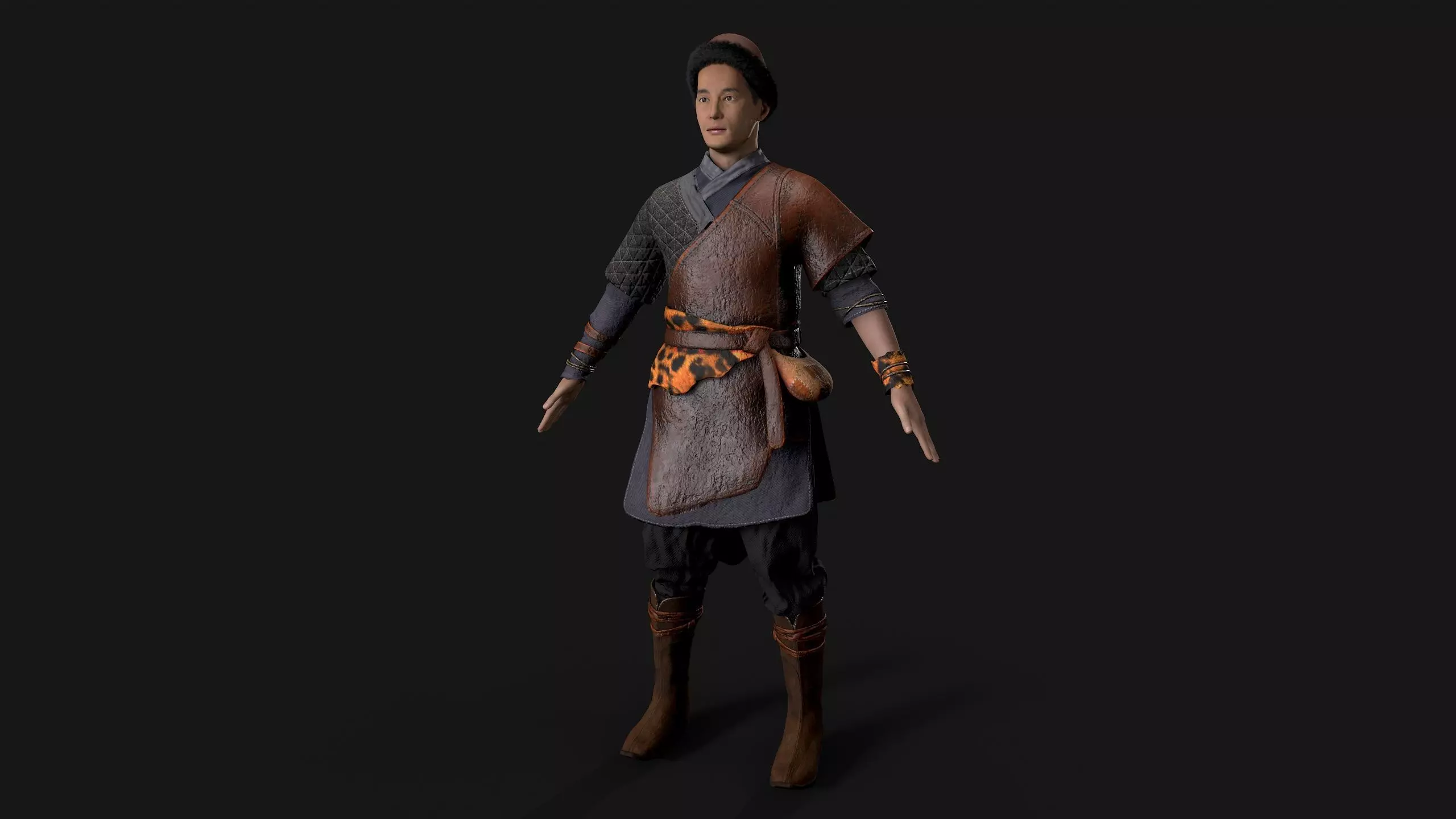 hunter Low-poly 3D model_0