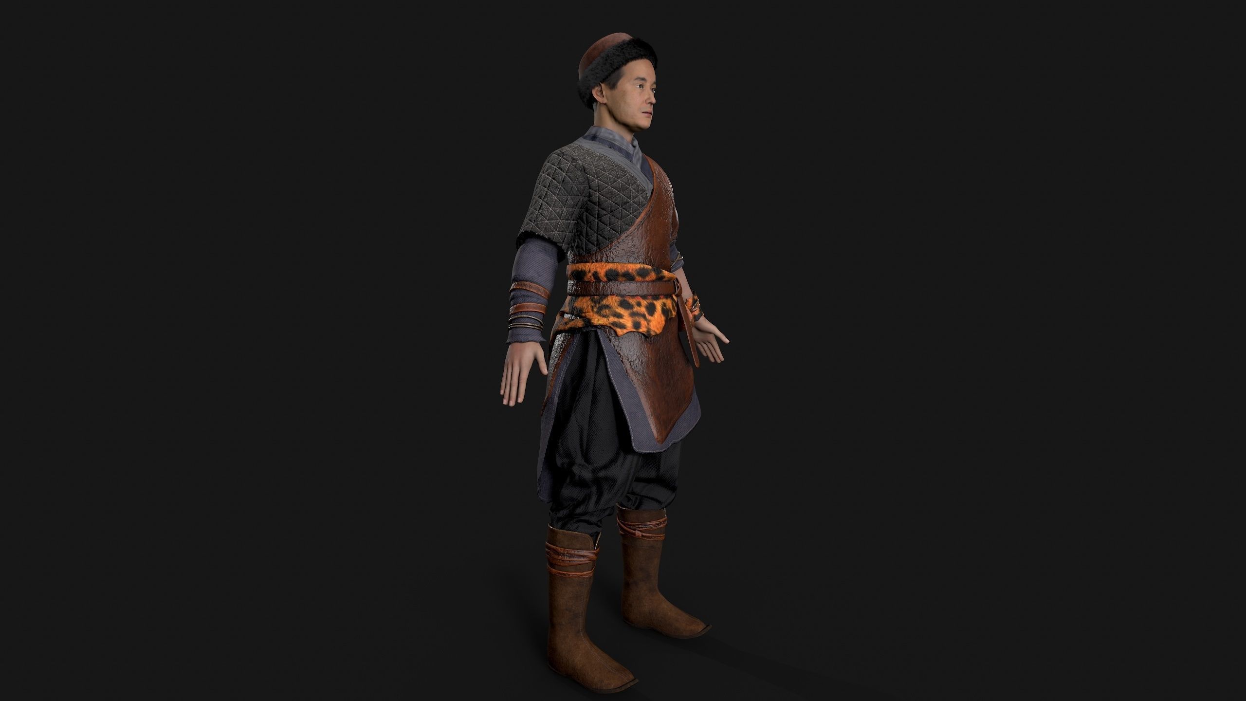 hunter Low-poly 3D model_1