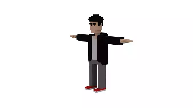 CIVILIANS 2 VOXEL CHARACTER Low-poly 3D model