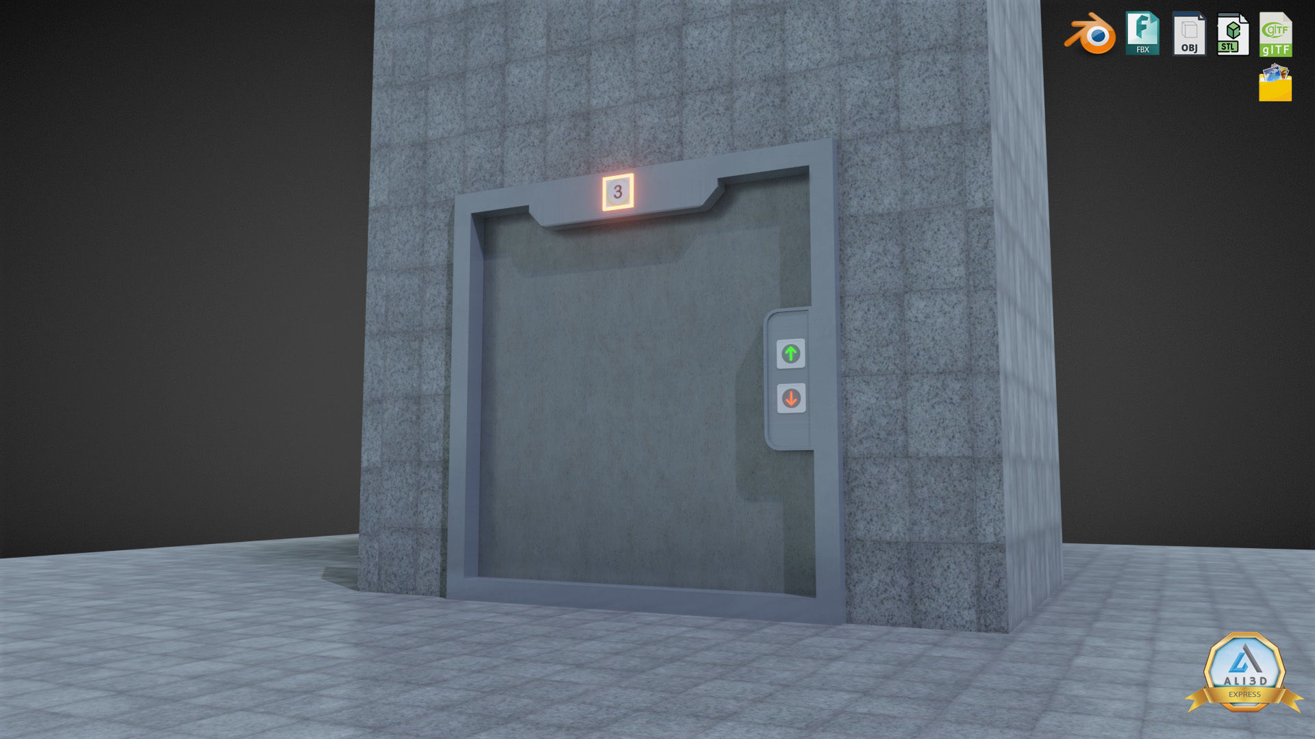 Animated Elevator Residential Apartment Corporate Building  3D model_9