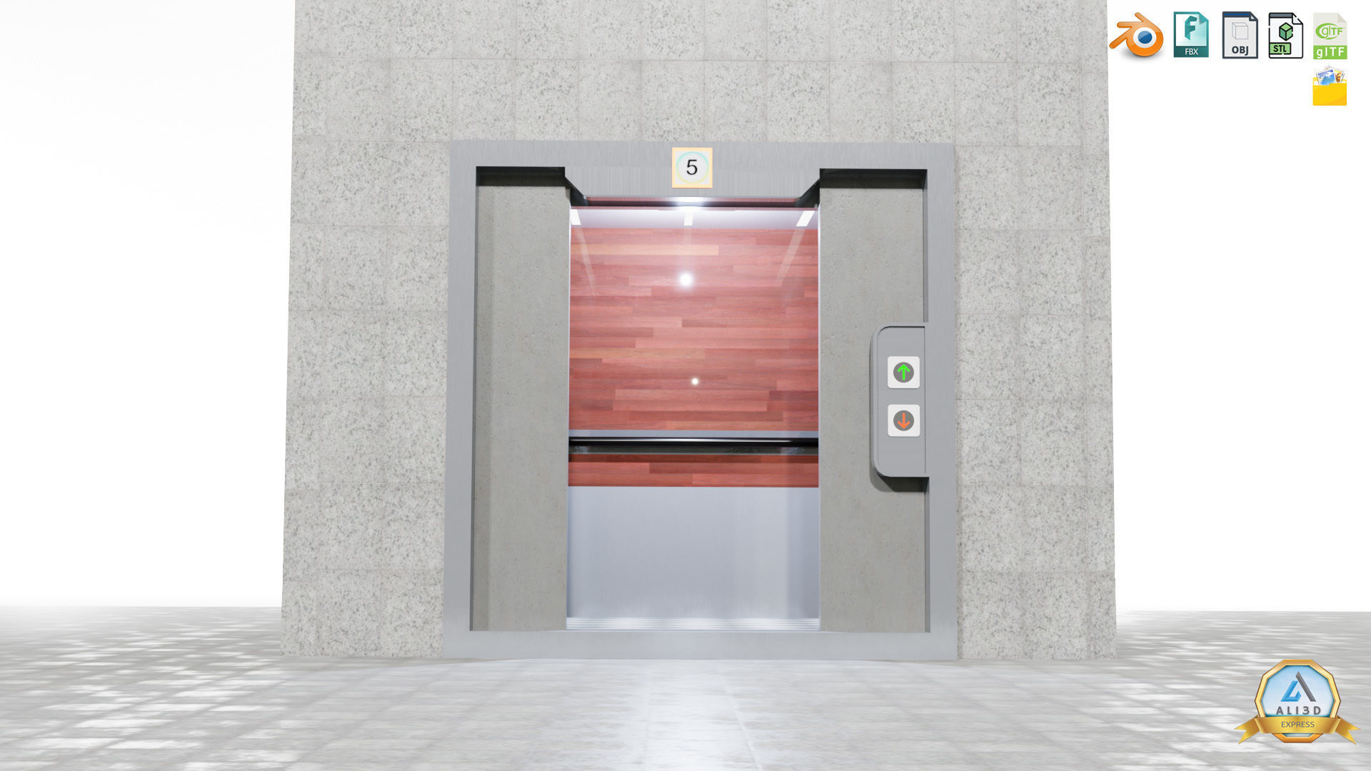 Animated Elevator Residential Apartment Corporate Building  3D model_11