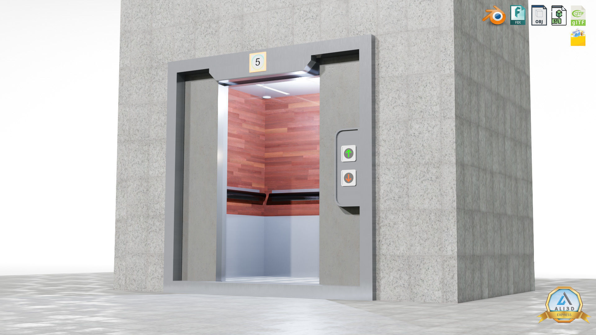Animated Elevator Residential Apartment Corporate Building  3D model_10