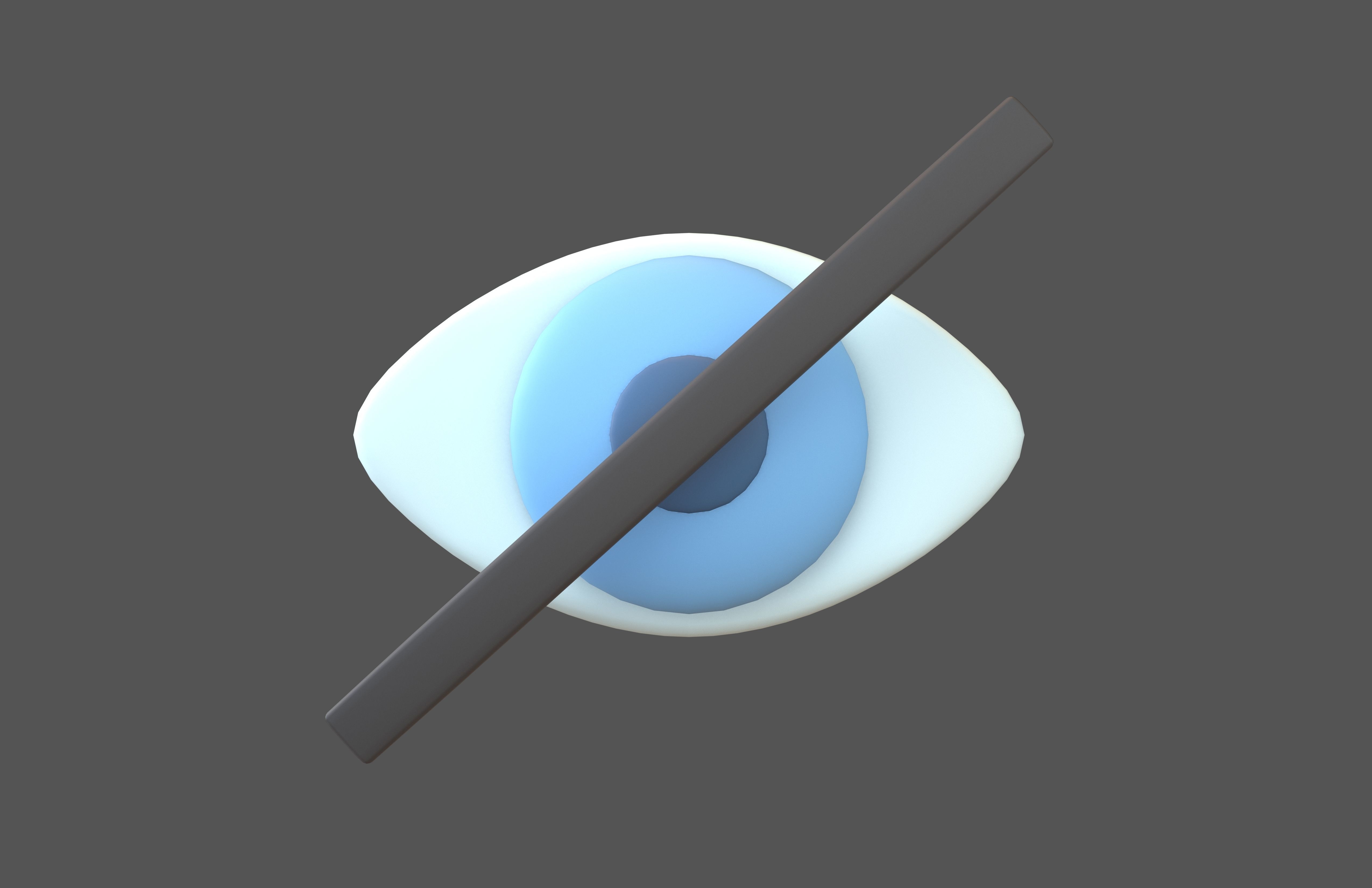 Invisibility Icon V1 001 Low-poly 3D model_1