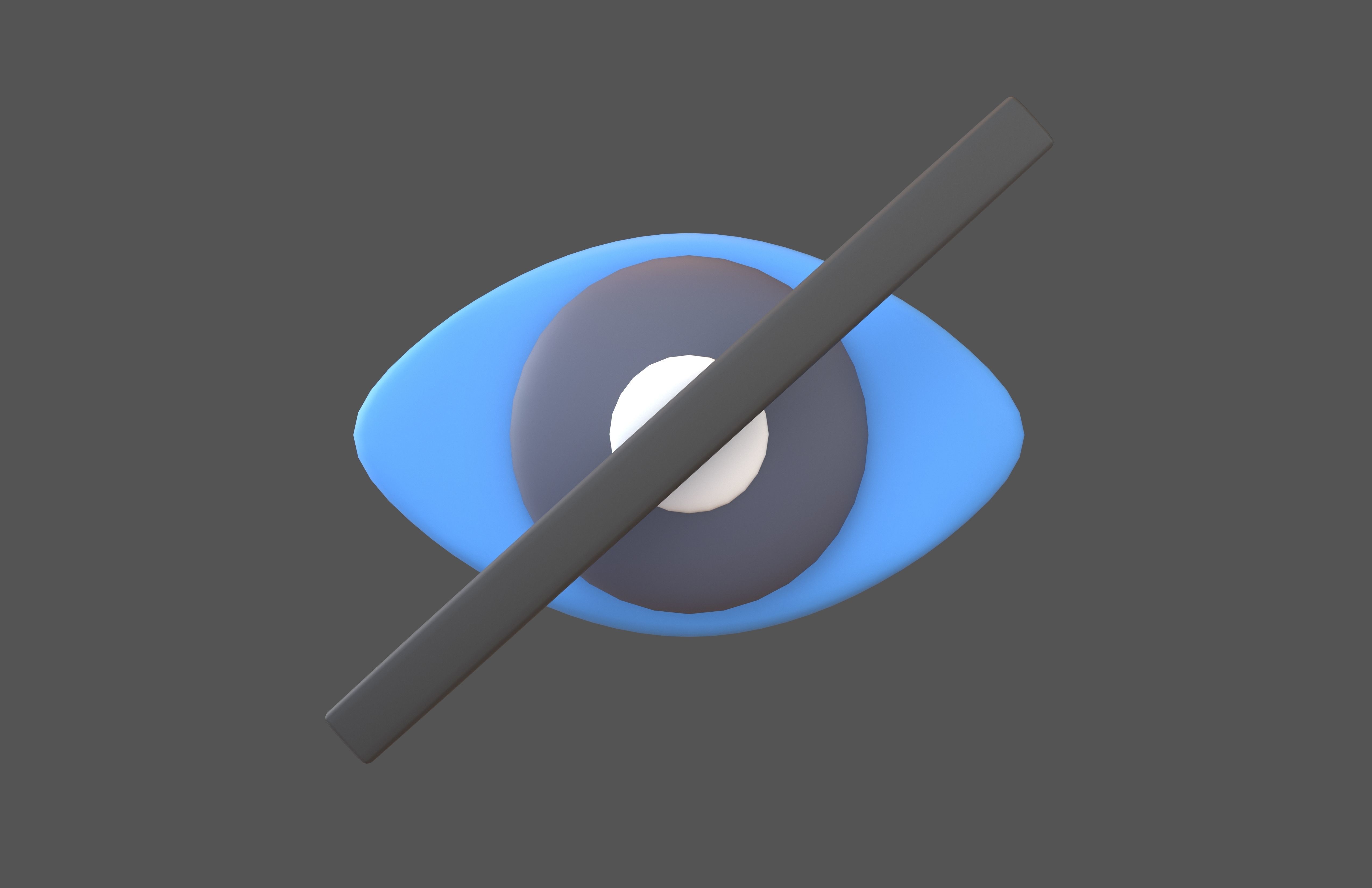 Invisibility Icon V1 002 Low-poly 3D model_2