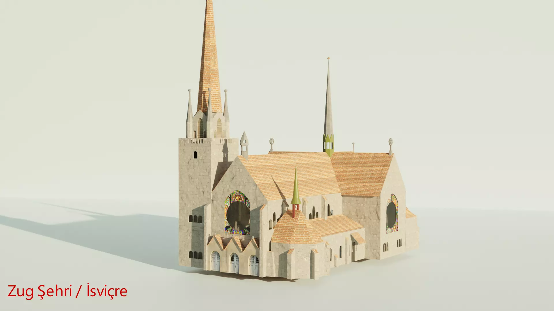 3D church modeling Free low-poly 3D model