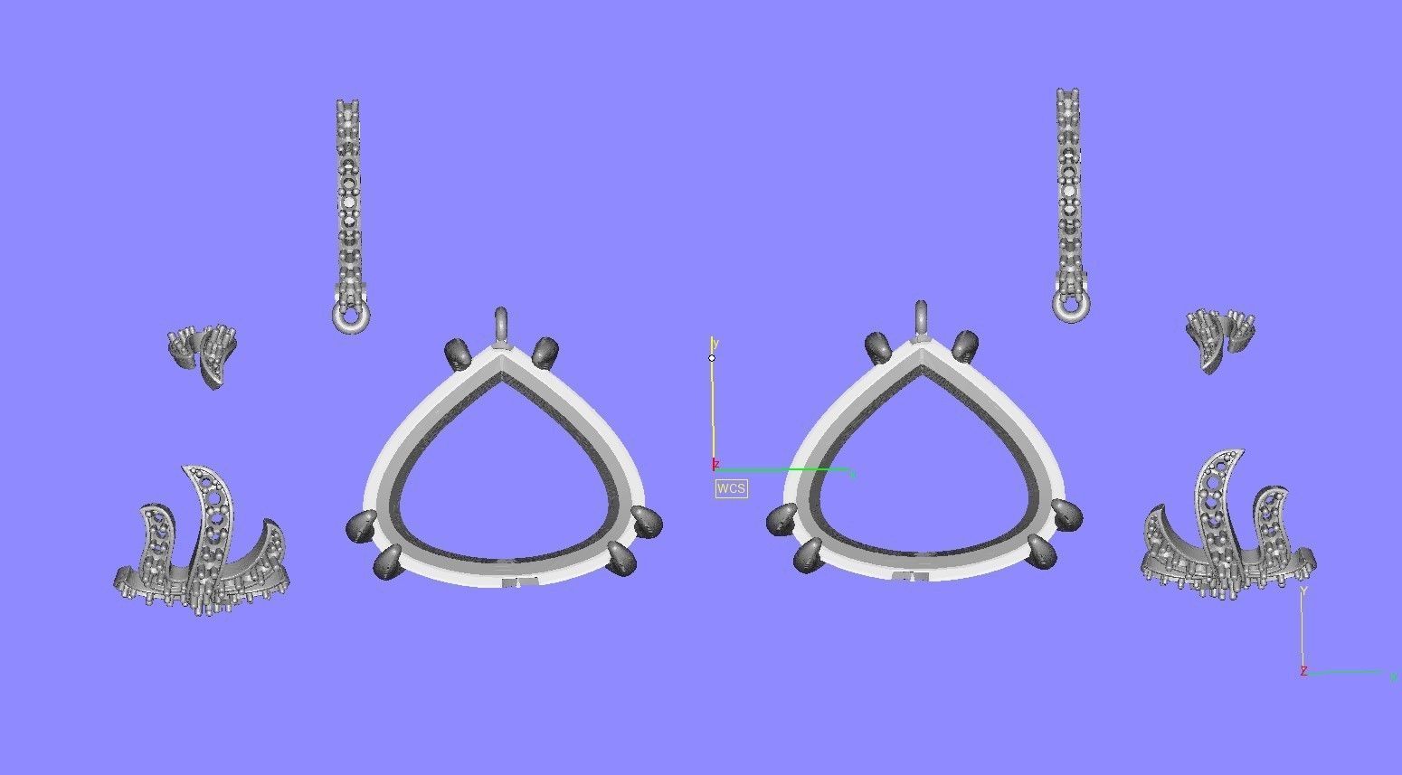 Unique Ruby Stone Hoop Earring 3D print model_13