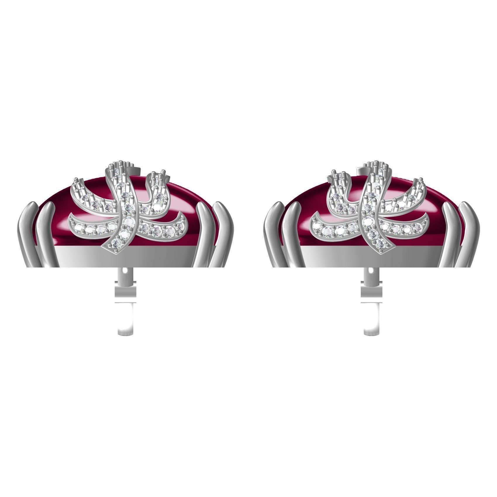 Unique Ruby Stone Hoop Earring 3D print model_4