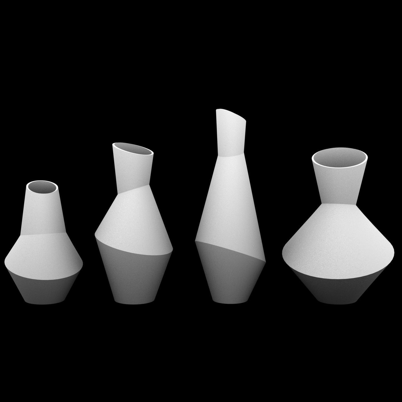 Rayne Abstract Ceramic Vases 3D print model 3D model_2