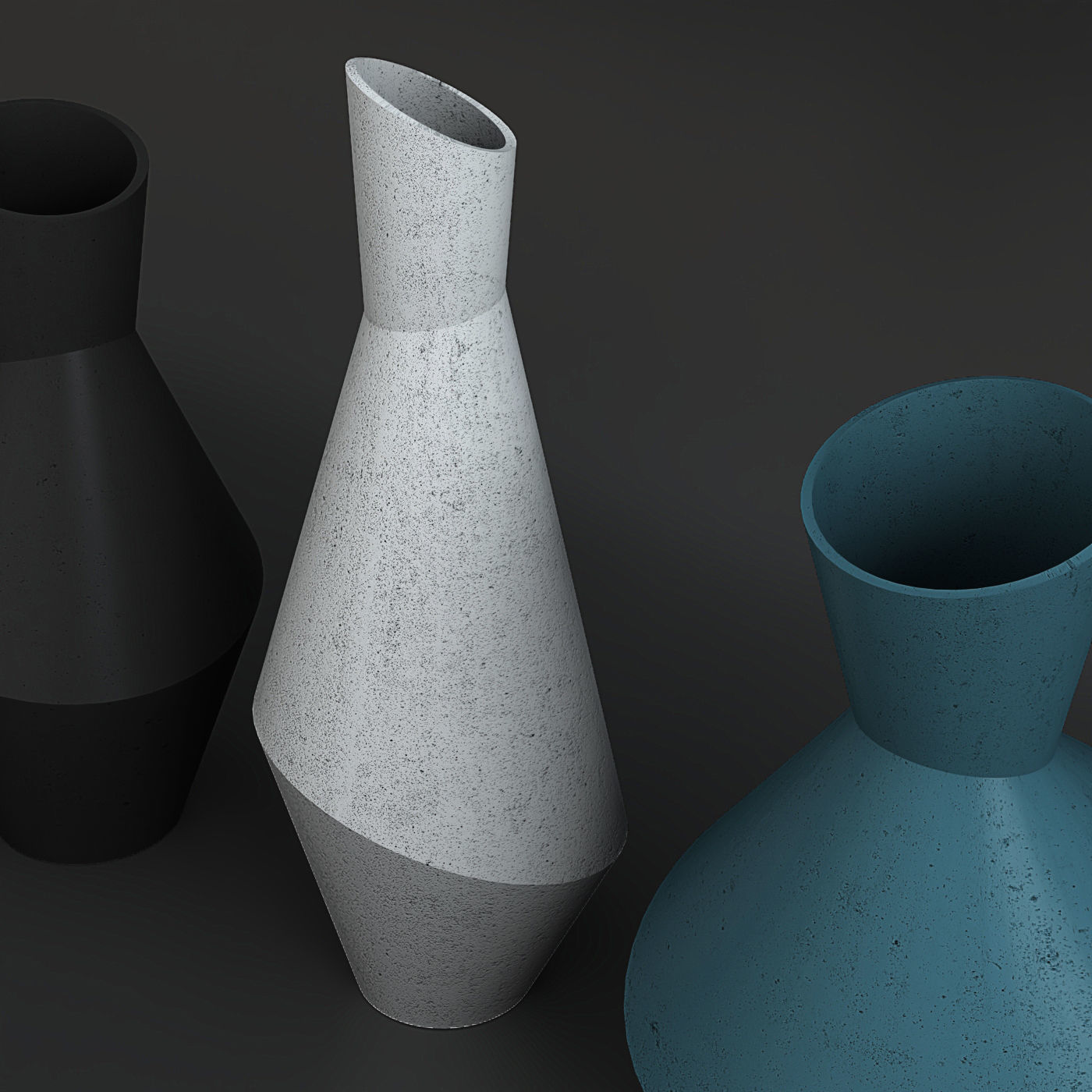 Rayne Abstract Ceramic Vases 3D print model 3D model_11