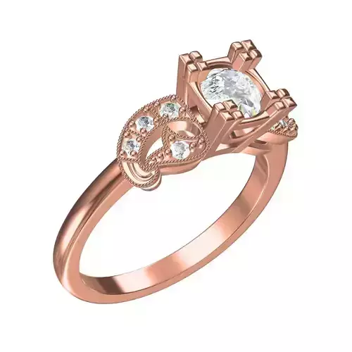 Antique Round Diamond Solitaire Vintage Ring