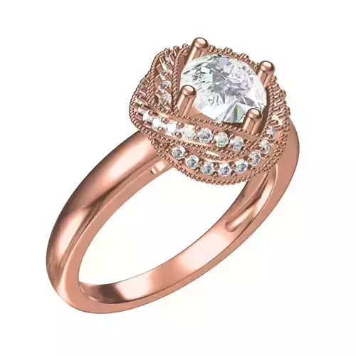 Unique Infinity Diamond Halo Engagement Ring