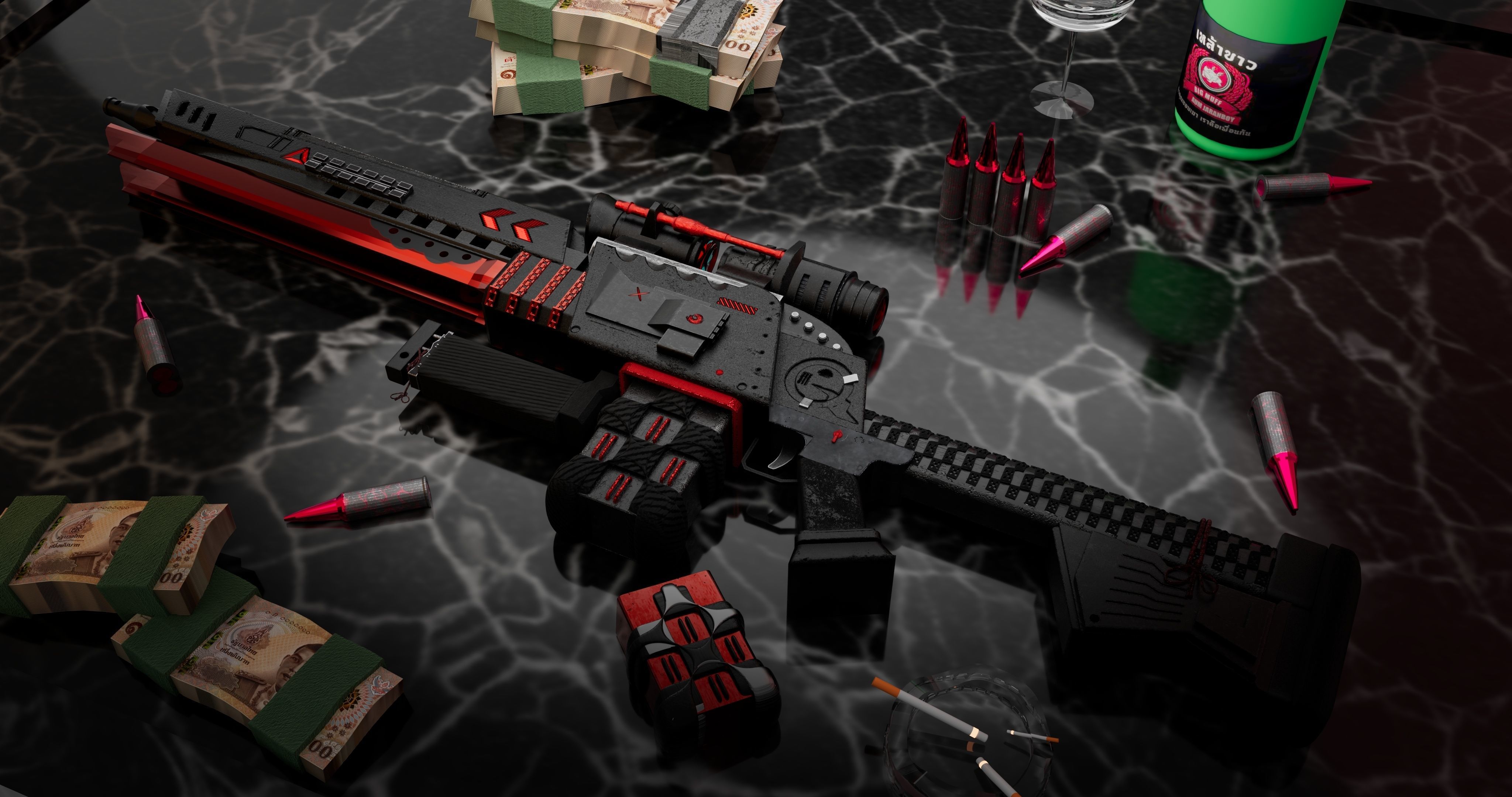 Random Gun Model sci fi gun 2 Real gun free 3D model | CGTrader