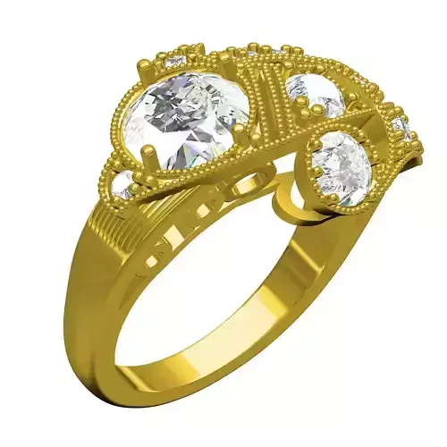 Unique Vintage Style Diamond Engagement Ring