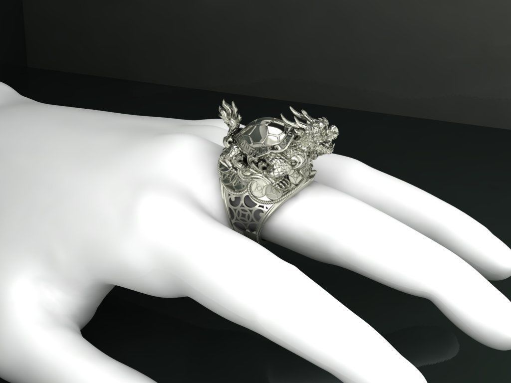 Dragon Turtle Ring 3D print model_5