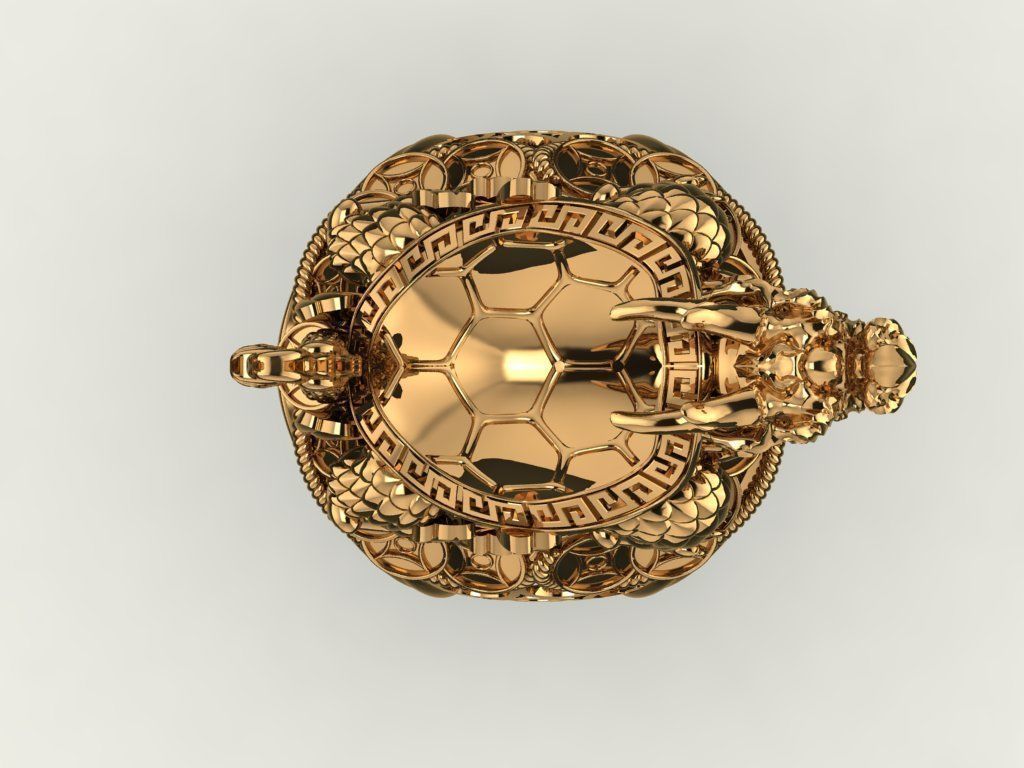 Dragon Turtle Ring 3D print model_3