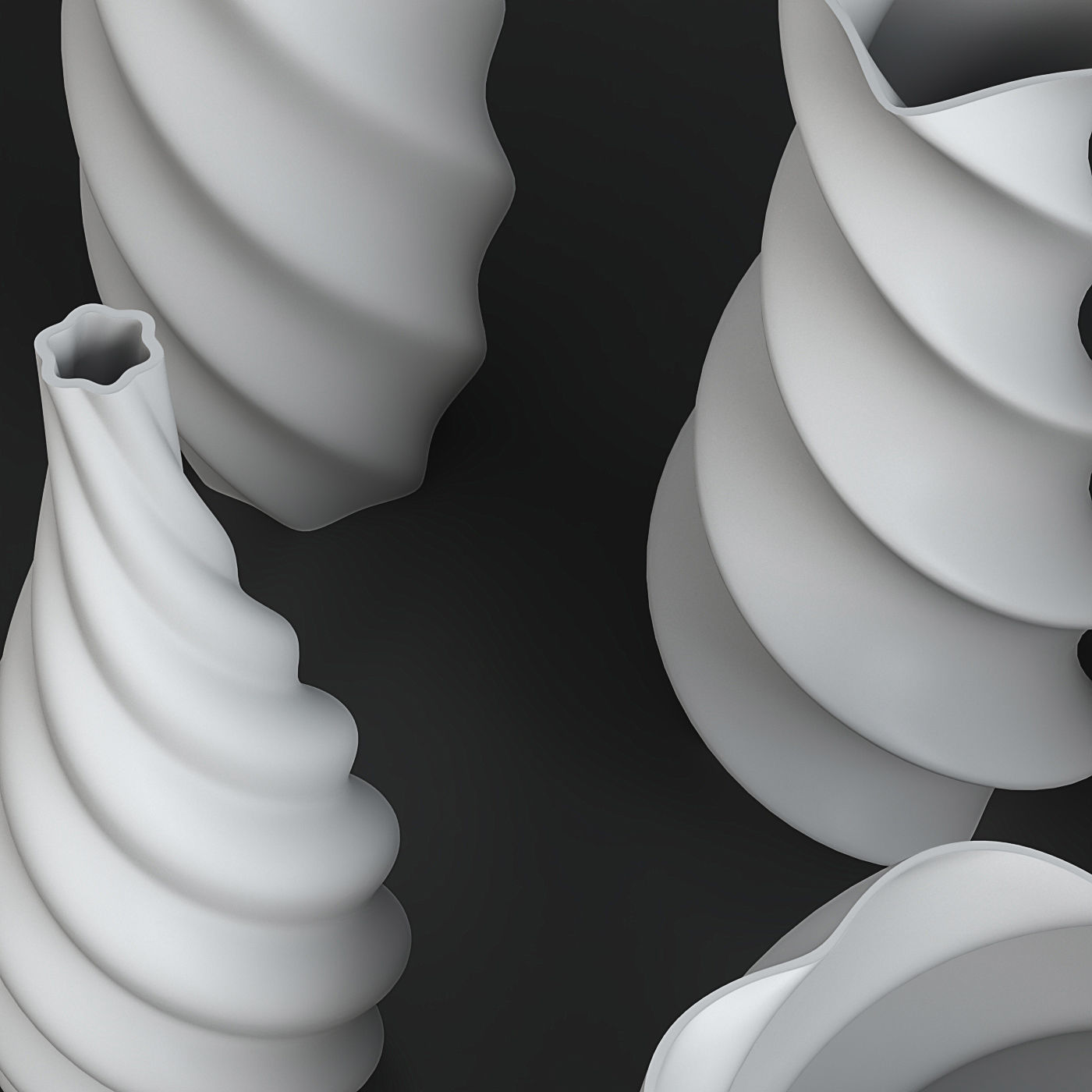 Twirl Vase 3D print model 3D model_11