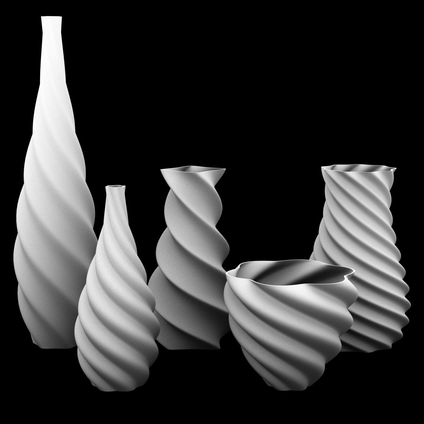 Twirl Vase 3D print model 3D model_1