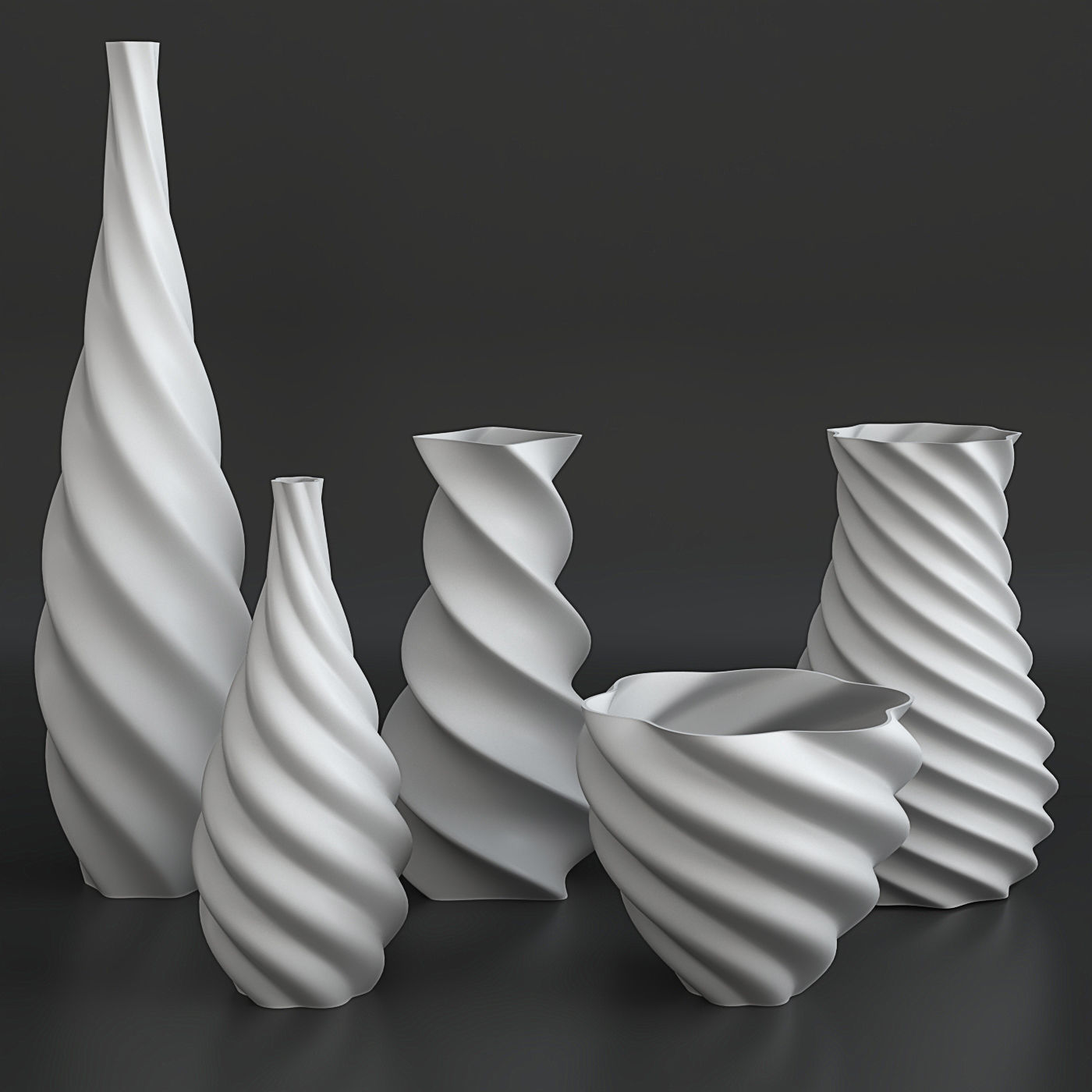 Twirl Vase 3D print model 3D model_3