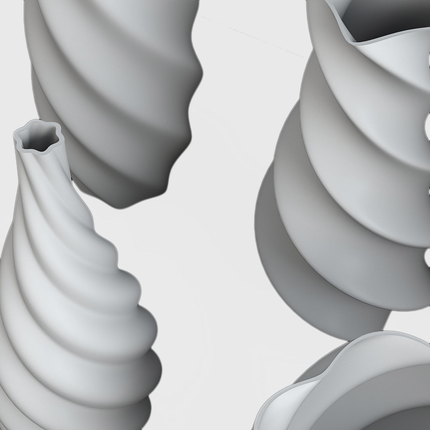 Twirl Vase 3D print model 3D model_8