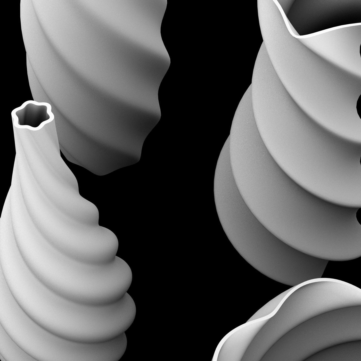 Twirl Vase 3D print model 3D model_9