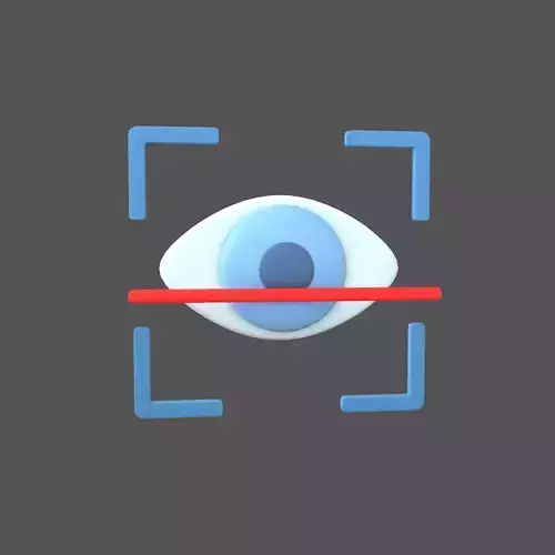 Eyes Recognition Scan Icon V1 001 Low-poly 3D model