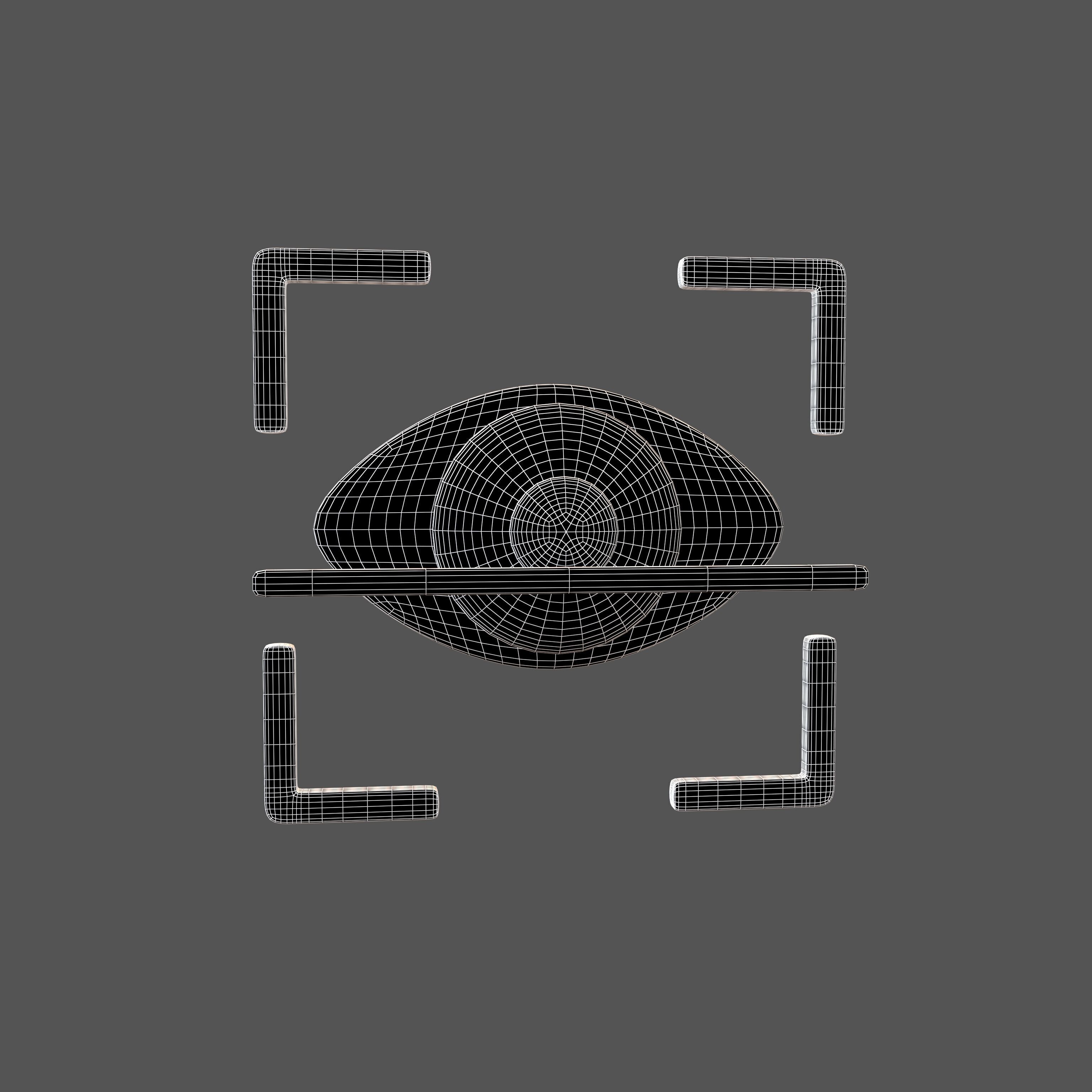 Eyes Recognition Scan Icon V1 003 Low-poly 3D model_4