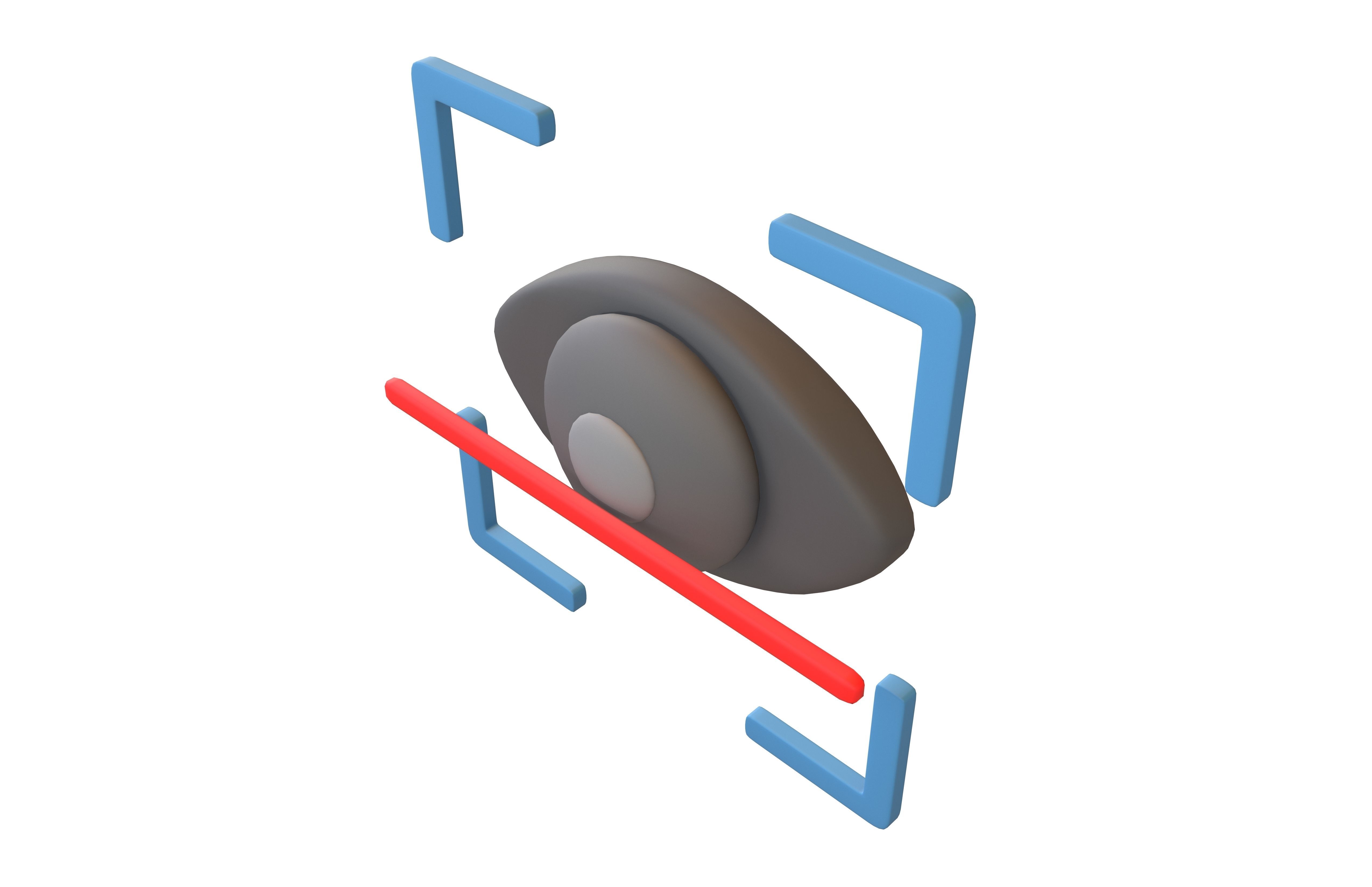 Eyes Recognition Scan Icon V1 003 Low-poly 3D model_3
