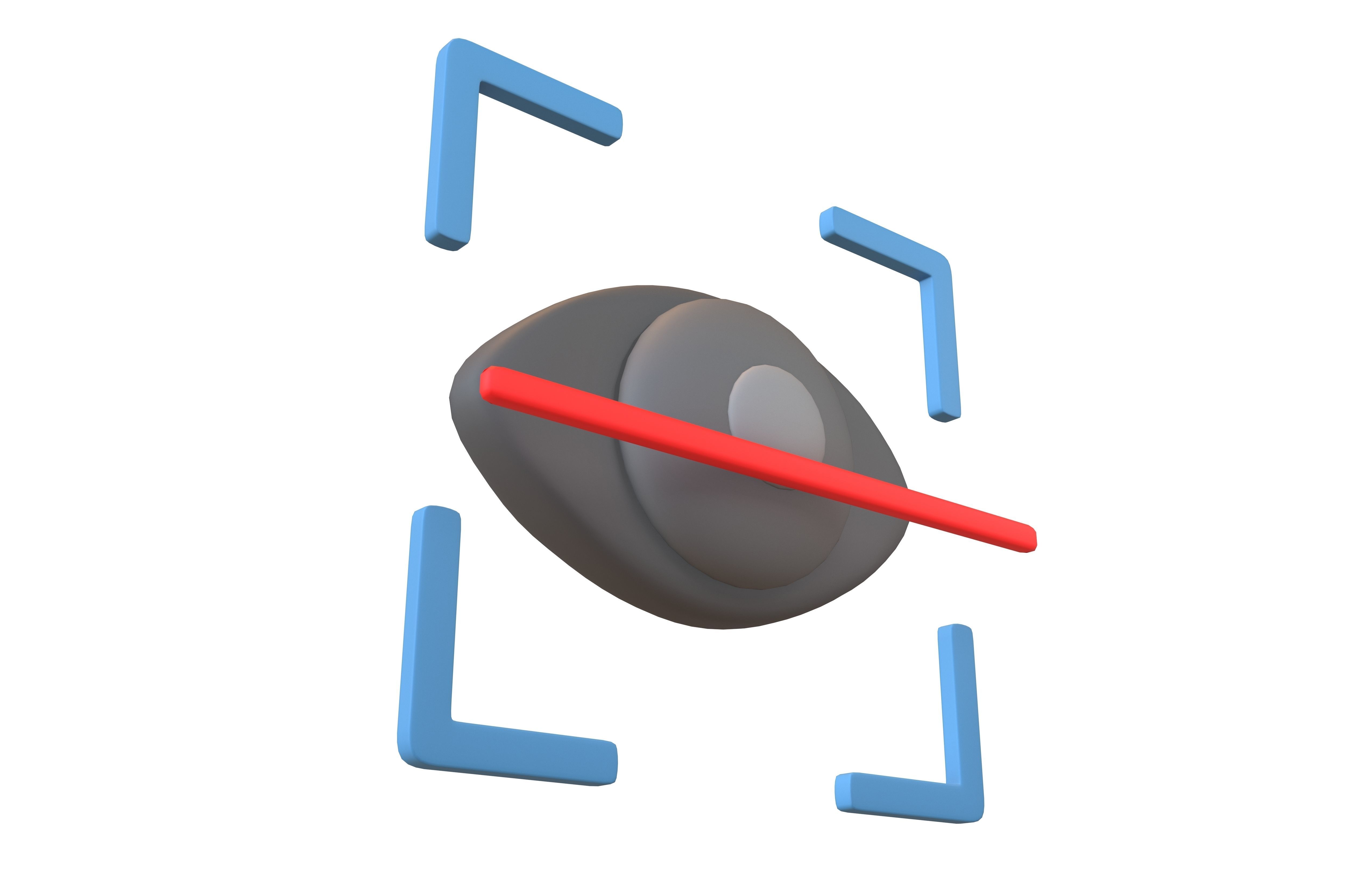 Eyes Recognition Scan Icon V1 003 Low-poly 3D model_2