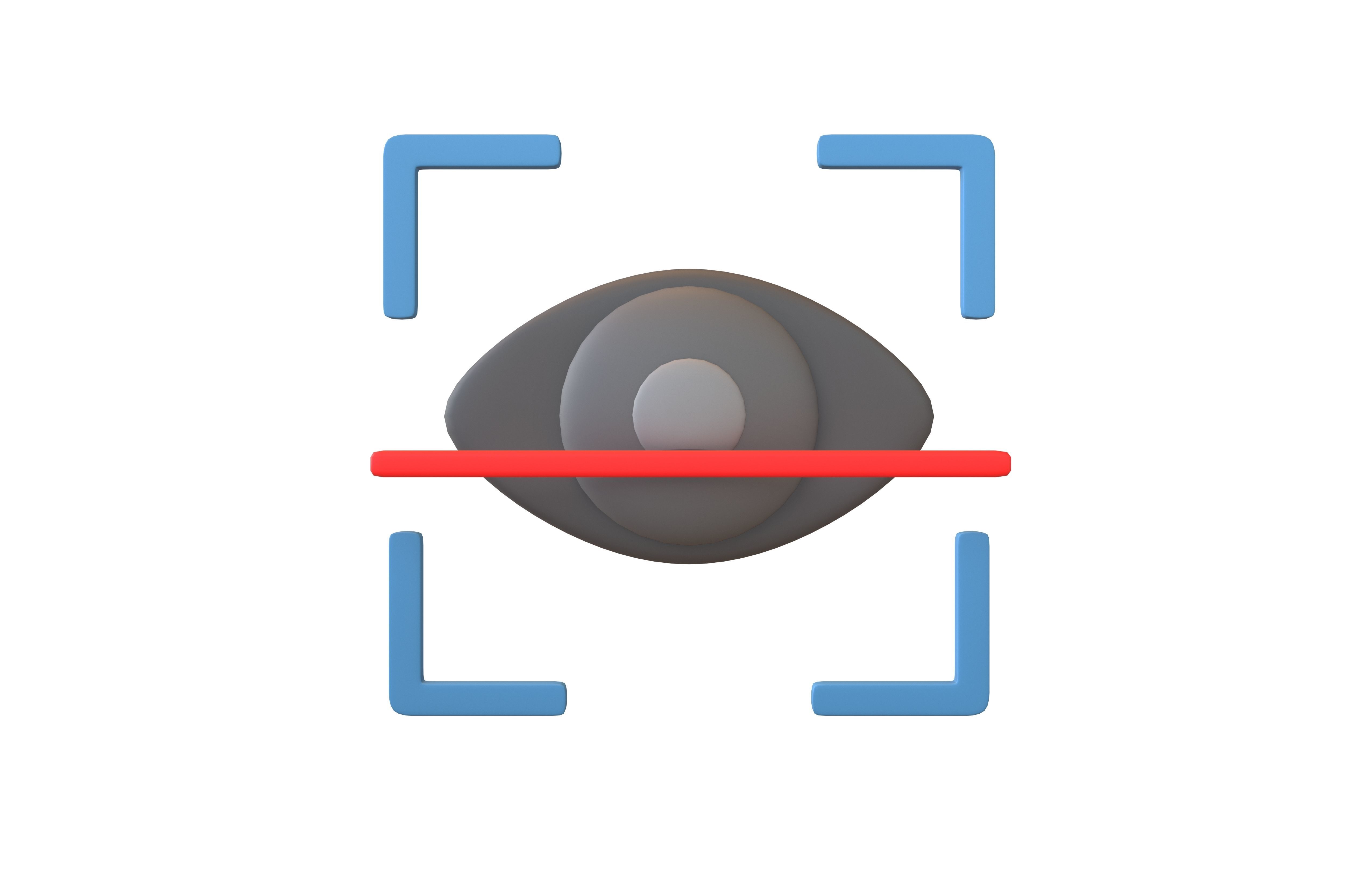 Eyes Recognition Scan Icon V1 003 Low-poly 3D model_1