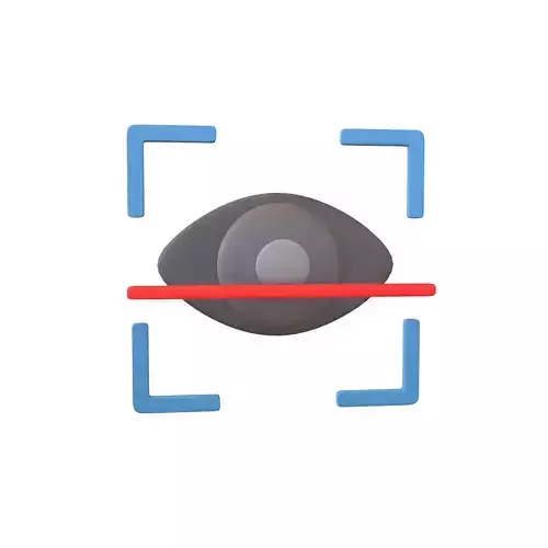 Eyes Recognition Scan Icon V1 003 Low-poly 3D model