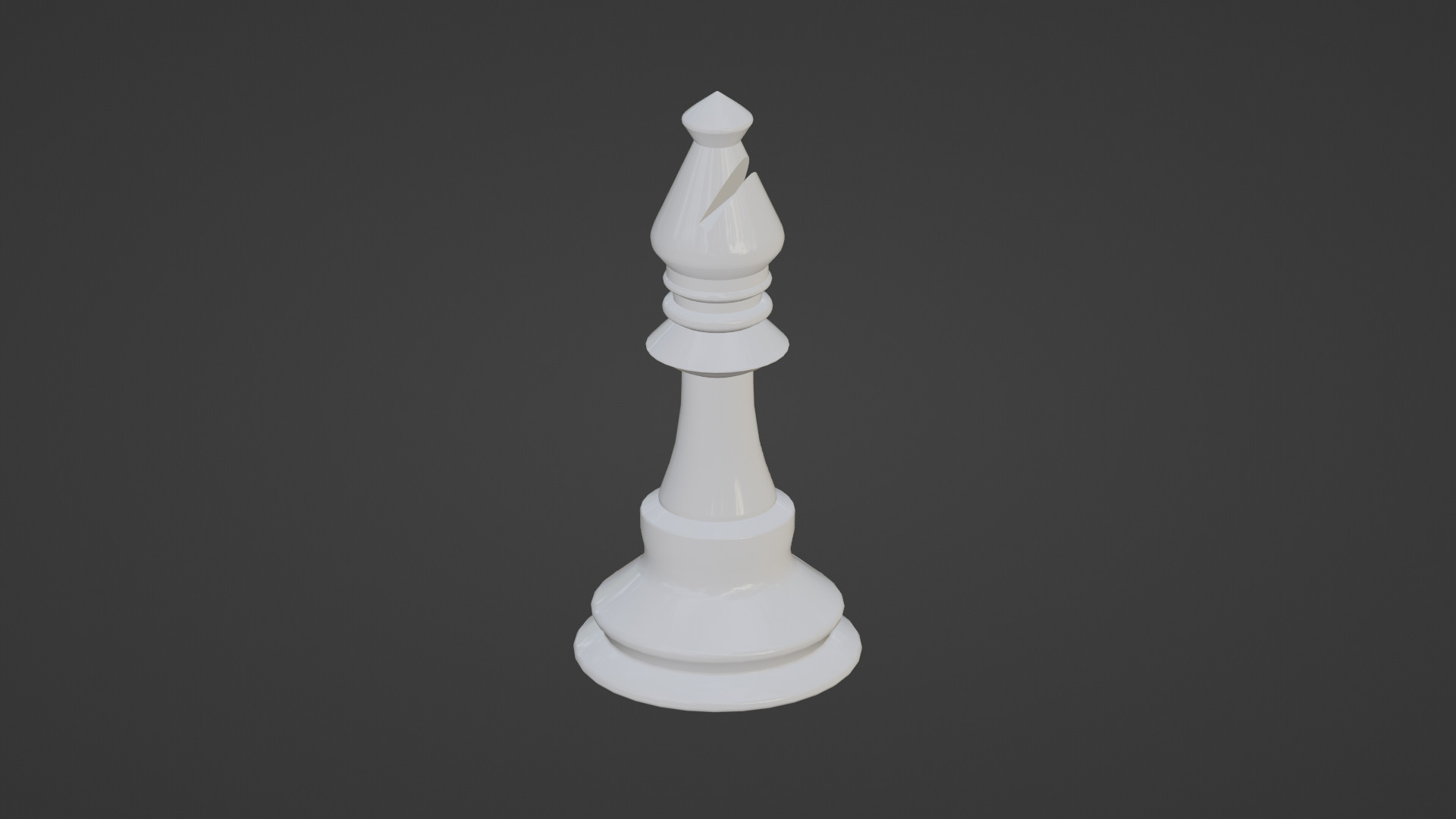 White Bishop Chess Piece Free 3D model_3