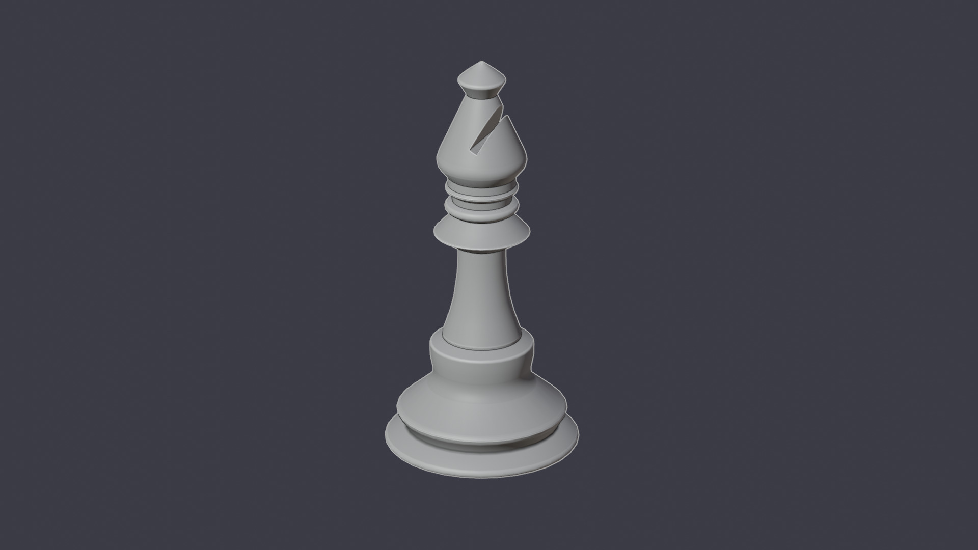 White Bishop Chess Piece Free 3D model_4