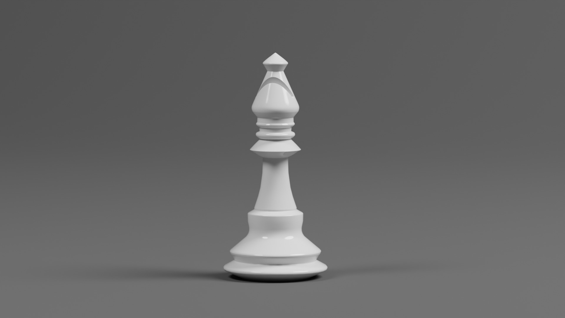 White Bishop Chess Piece Free 3D model_1