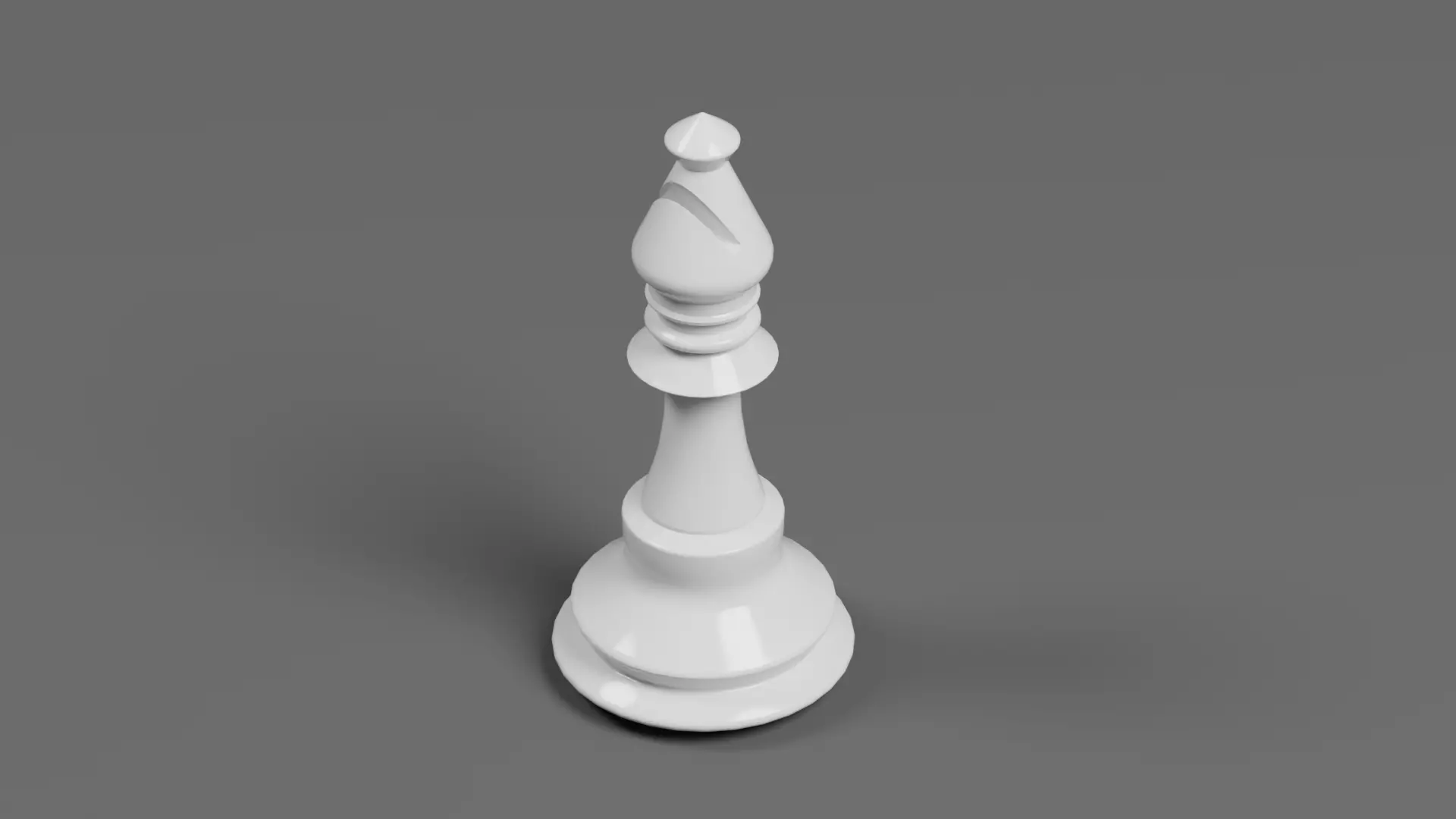 White Bishop Chess Piece Free 3D model_0