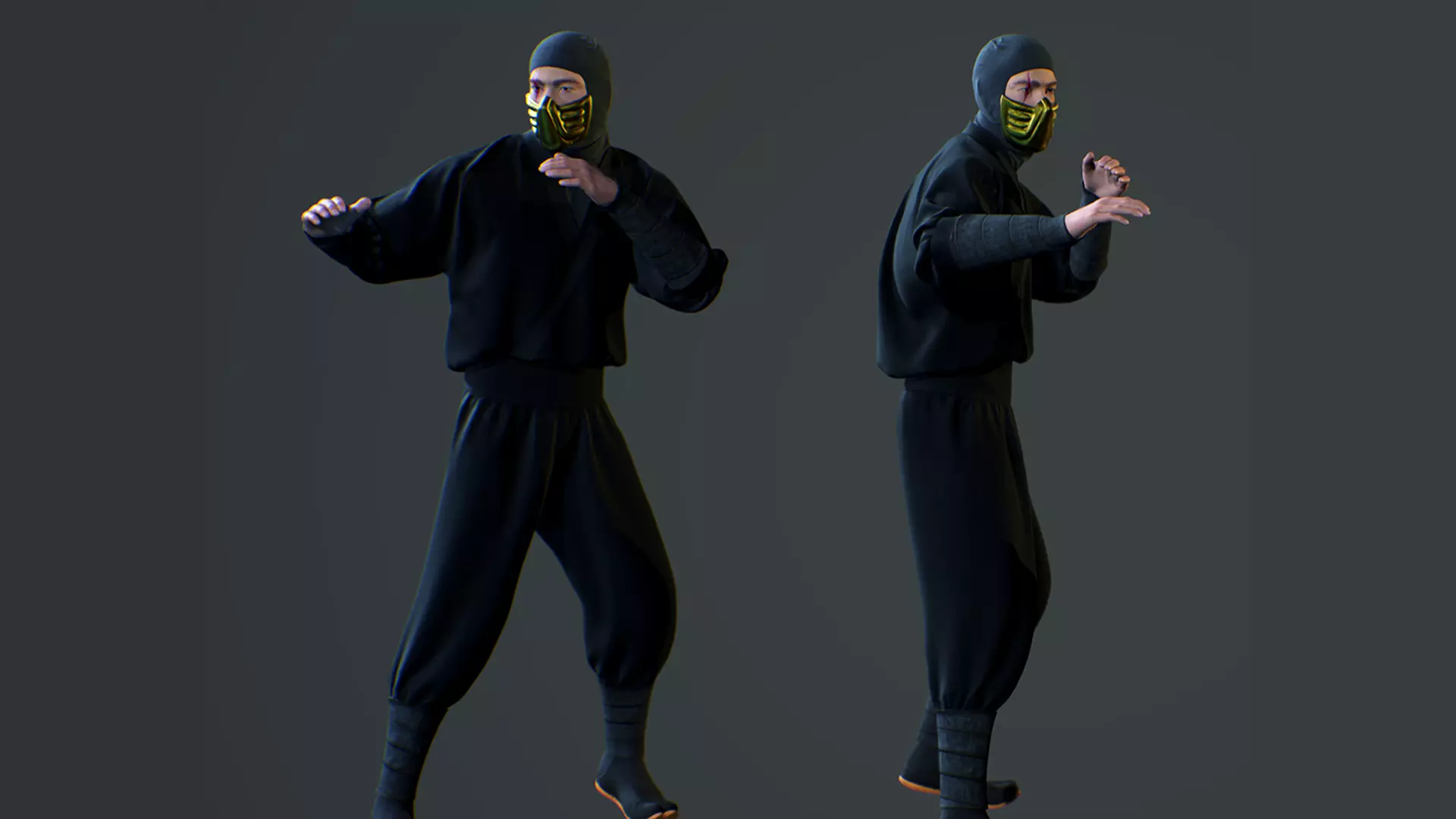 Ninja Color Pack Low-poly 3D model_0